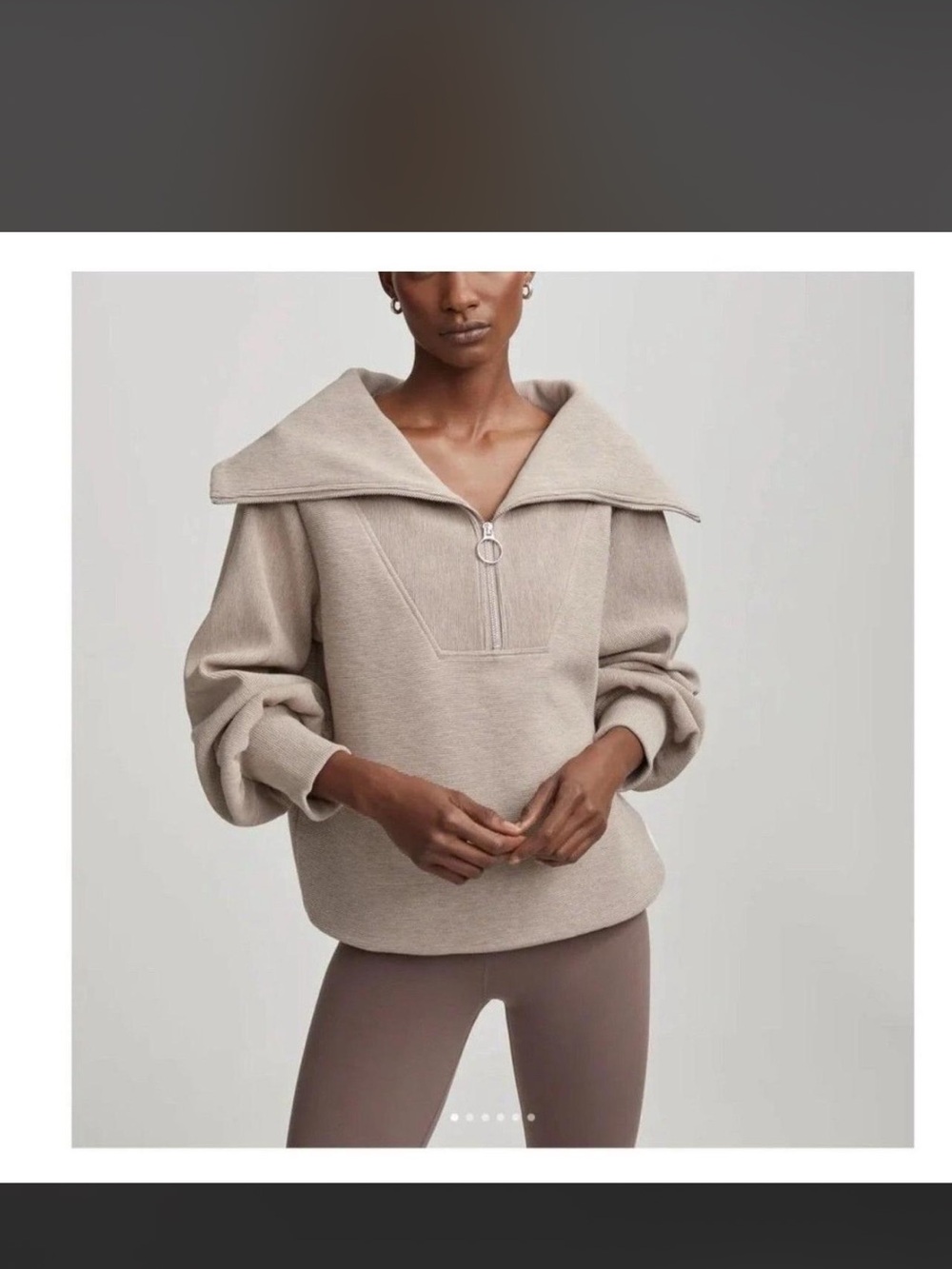 Varley Ottoman Vine Funnel Collar Half-Zip Pullover Sweater